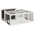 vidaXL Kleintierkäfig Kaninchenstall Grau 144x123x67,5 cm Massivholz Kiefer grau
