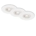 LED Einbauleuchten 3er Set 5W IP44 Weiß 3000K Ø9cm Kunststoff Briloner