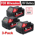 3x Für Milwaukee M18  Akku 18V XC 5,0 Li-Ion M18B6 48-11-1860 48-11-1852