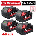 4X Akku M18 5Ah Li-Ion 18 Volt M18B6 18V XC 48-11-1860 48-11-1852 Für Milwaukee