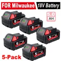 5X  5Ah 18V Ersatz Für Milwaukee M18 M18B5 XC 48-11-1852 Lithium akku DE
