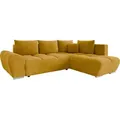 MIRJAN24 Ecksofa Forrest, mit Schlaffunktion und Bettkasten, L-Form Sofa (Velo 626, Ecksofa: Rechts) - Gelb