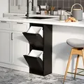 Mülltrennschrank 'Sollentuna' mit 2 Kippfächern Metall 2 x 14 L Eimer Schwarz - Schwarz