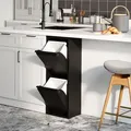 [en.casa] - Mülltrennschrank Sollentuna Metall 2x14 L Schwarz