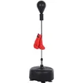 HOMCOM Punchingball-Set Stahl PU PE Schwarz Rot Ø48 x H136-154 cm