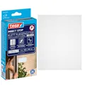 tesa INSECT STOP Klett Fliegengitter Premium für Fenster, Insektenschutz mit starkem Klettband, rückstandsfrei entfernbar, zuschneidbar, ohne Bohren - 100 cm x 100 cm - Weiß (leichter Sichtschutz)