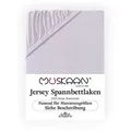 Müskaan Spannbettlaken Topper Spannbetttuch Bettlaken Spannbetttücher Leintuch 100% Baumwolle, Jersey, Gummizug: Rundumgummizug, Matratzen Bezug bis 10cm Matratzenhöhe silberfarben 180-200 cm x 200 cm