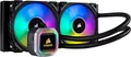 Corsair Hydro 100i RGB Platinum SE, Hydro-Serie, 240-mm-Kühler (zwei LL120-RGB-PWM-Lüfter, erweiterte RGB-Beleuchtung und Lüftersteuerung mit Software) Flüssiger CPU-Kühler - Weiß