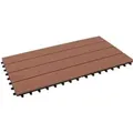 KARAT WPC Klickfliese Royal Wetterbeständige Terrassenfliese Hellbraun 30 x 60 cm