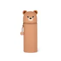 LEGAMI - 2-in-1 Weiche Silikontasche - Kawaii, Giraffe Schultasche, Tischstifthalter, Reißverschluss, Silikon, Stiftetasche Buntstifte Marker, H 18,5 cm, Teddy Bear