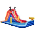 COSTWAY Hüpfburg Wasserpark, (1-tlg), 484 x 271 x 263 cm,mit Basketballkorb bunt