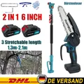 Für Makita 18V Akku Kettensäge Teleskop Heckenschere Heckentrimmer +2 Akkus LXT