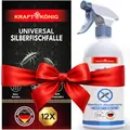 KRAFTKÖNIG Silberfisch Spray 500 ml + 12x Silberfischfalle Set – Silberfische bekämpfen & Papierfische bekämpfen – Sofortwirkung & Langzeitschutz – Stoppt Neubefall in Bad, Küche & Keller