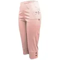 Cherry Berry 3/4-Hose Kurze Damen Sommerhose 3/4 lang Schlupfhose mit Stretchgewebe mit elatischen Bund, in Unifarben rosa 44-46