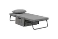 HOMCOM Gästebett 4-in-1 Einzelbett Klappbett klappbare Reisebett Ottomane mit Matratze (5-Stufen Höhenverstellbar, 1-St., mit stabilem Stahlrahmen) Grau, 188 x 75 x 38 cm