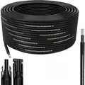Solarkabel Solarleitung 25m 4mm² Photovoltaik PV Kabel + 10 Stecker Schwarz