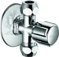 SCHELL 049910699 Eckventil COMFORT 1/2Zoll chrom mit 2 Abgängen 3/8Zoll