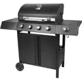 RIBEYE Gasgrill mit 4 Hauptbrennern plus Seitenkocher | aus rostfreier Stahl - Schwarz