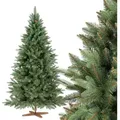 Fairytrees - Künstlicher Weihnachtsbaum Nordmanntanne Premium, Mit Braunem Stamm Und Echtholz Baumständer
