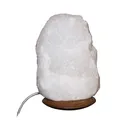 Salzlampe aus weißem Saltkristall inkl. Leuchtmittel H 18 cm - aus Salt Range in Punjab - Salzkristalllampe
