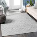 Livabliss Santiago Boho Design 160x215 cm – Skandinavischer Stil mit geometrischem Muster – modern, pflegeleicht & elegant für Wohnzimmer, Schlafzimmer & Esszimmer, Elfenbein & Grau