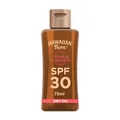 Hawaiian Tropic Glowing Protection Sunscreen Dry Oil, wasserfest LSF 30 UVA- + UVB-Schutz Sonnenspray, Sonnenschutz mit tropischem Duft und Kokosnussöl, 75 ml (Reisegröße)