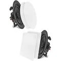 Pyle Deckeneinbaulautsprecher, 16.5cm Deckenlautsprecher Bluetooth, Hochtöner, Flacher Woofer, 200W- 2 Wege Wandlautsprecher, Ceiling Speaker-für... - Weiß