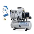 HYUNDAI Silent Kompressor SAC55751 | 6L Kessel, 8bar, ölfrei | 0.55kW / 0.75PS | Ansaugleistung 93 L/Min | klein, kompakt, tragbar | 59dB Luftkompressor leise, Flüster-Kompressor | mit Zubehör
