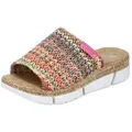 Rieker Pantolette, Keilabsatz, Sommerschuh, Schlappen im Sommerlook bunt 37 EU