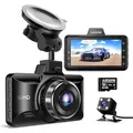 AZDOME M01 Pro Dashcam Auto Vorne Hinten 1080P FHD Autokamera mit 64GB SD Karte, Dual Auto Kamera mit Parküberwachung, Super Nachtsicht, 150° Weitwinkel, G-Sensor, Loop-Aufnahme
