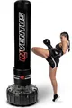 Boxsack Freistehend 185 cm für Erwachsene - Standboxsack mit Befüllbarer Basis für Wasser oder Sand - Punching Bag für Boxtraining Kickboxen Fitness Zuhause - Schwarz