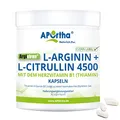 APOrtha® Argiviron® L-Arginin + L-Citrullin 4500 hochdosiert + Herzvitamin Vitamin B1, 360 vegane Kapseln, Hochdosiert im Verhältnis von 1,6 zu 1 von L-Arginin zu L-Citrullin, allergenfrei