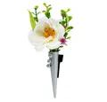 Florists Products Bastelnaturmaterial Eleganter Hochzeitsanstecker mit Magnet - Silber Matt 7cm -