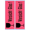 HERMA 10 Warnetiketten 5739 rot "Vorsicht Glas!" 39,0 x 118,0 mm