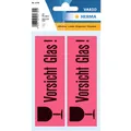 HERMA Warnetiketten 5739 rot »Vorsicht Glas!« 39,0 x 118,0 mm, 10 Etiketten 