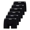 BOSS Herren Power Long Boxer Unterhosen Cotton Stretch 6er Pack, Farbe:Schwarz, Wäschegröße:2XL, Artikel:-001 Black
