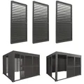 3er-Set Aluminium Schiebetür für Pergola MCW-L46, Terrassenüberdachung, Lamellenpaneel Modul, 206x272cm ~ anthrazit