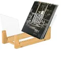 Relaxdays Schallplattenständer 50 LPs Hellbraun,Transparent