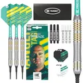Target Darts Rob Cross 18g Dartpfeile mit Kunststoffspitze - Softdarts aus Brass | Dartpfeile für elektronische Dartscheibe | Premium Dart Pfeile inkl. Flights, Pro Grip Schäfte & Tasche