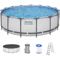 Steel Pro MAXTM Frame Pool Komplett Set mit Filterpumpe Ø 457 x 122 cm, lichtgrau...