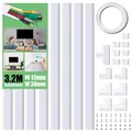 Kabelkanal Selbstklebend Weiß 320cm PVC Kabelabdeckung Kabelschacht zum Verst...
