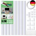 MUDEELA Kabelkanal Selbstklebend Weiss, 320cm PVC Kabelabdeckung, Kabelschacht