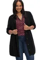 Sheego Damen Große Größen Longstrickjacke im Strukturmix, mit V-Ausschnitt Basicmode sportlich -