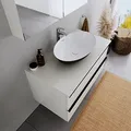 Duravit Ovales Aufsatzwaschbecken DuraPort 60x40x14,5cm Waschbecken aus Mineralguss Handwaschbecken in Schwarz/Weiß Matt Waschtisch für Unterschränke Badezimmer