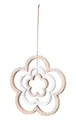 levandeo Deko Blume Mobile H35cm Windspiel MDF Holz Natur Weiß Holzblume Hängedeko Deko-Anhänger
