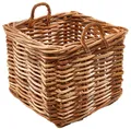 Rattankorb Aufbewahrungskorb Flechtkorb Rattan Cane mit Henkeln Gr L eckig