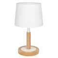 tomons Nachttischlampe Dimmbar aus Holz, Moderne Stil LED Tischlampe, Schreibtischlampe Retro für Schlafzimmer oder im Hotel oder Café - Weiß