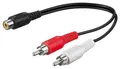 Y-Adapterkabel, 1x Cinch Buchse 2x Stecker - Länge: 0,20 m