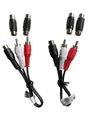 2 Stück RCA Cinch Y-Kabel Y Verteiler 4 Buchse Adapter Subwoofer Chinch CAR 🔴⚪️