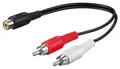 Y-Adapterkabel, 1x Cinch Buchse  2x Stecker - Länge: 0,20 m